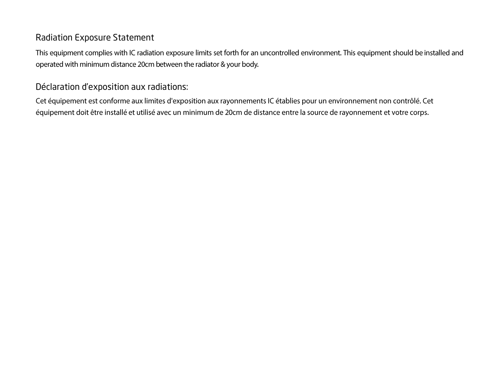 Radiation Exposure Statement  Déclaration d’exposition aux radiations: 