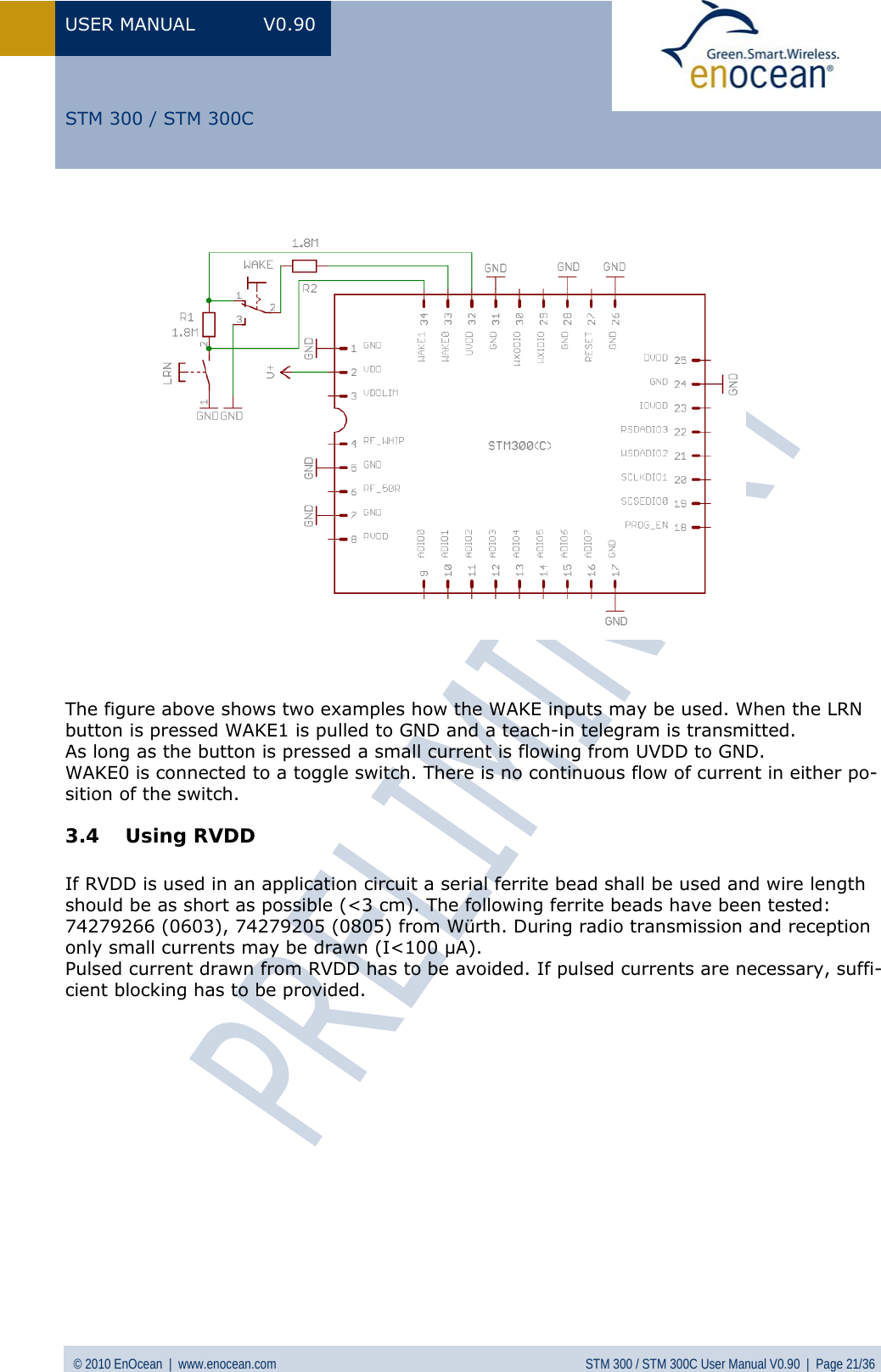 Page 21 of EnOcean STM300C Transceiver Module User Manual STM 300  V0 90wip