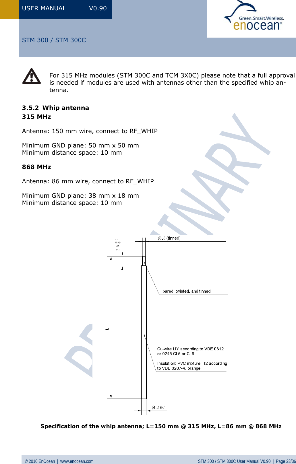 Page 23 of EnOcean STM300C Transceiver Module User Manual STM 300  V0 90wip
