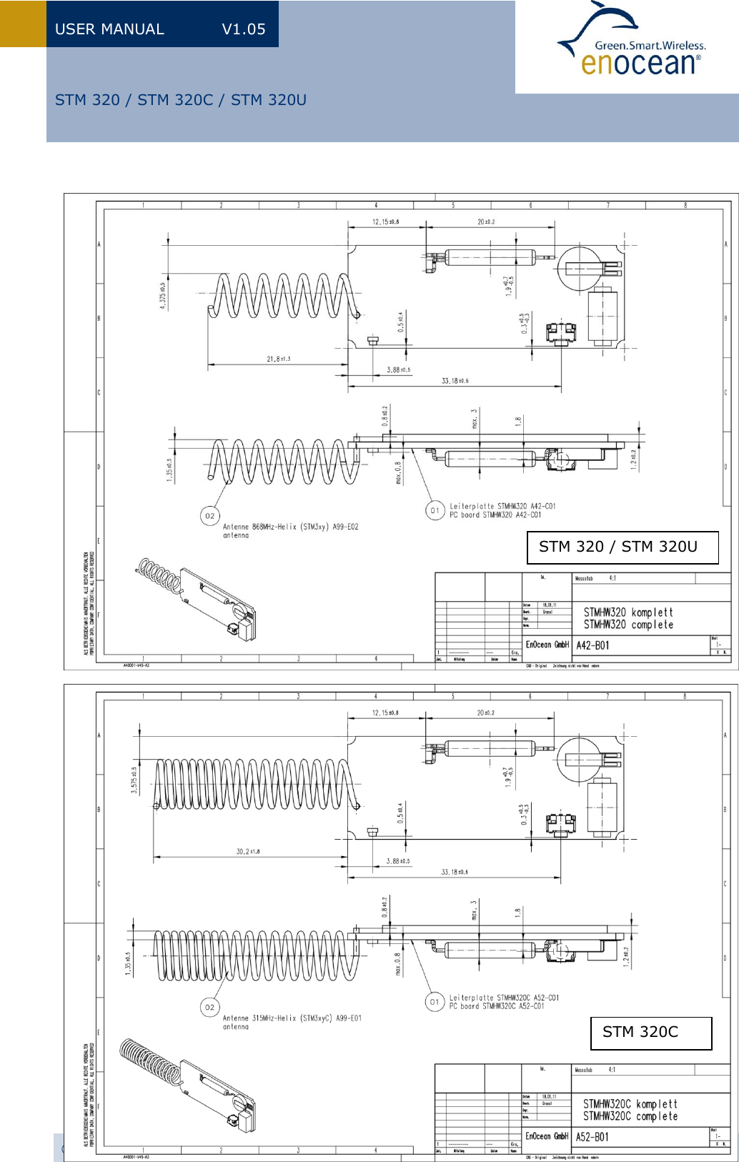 USER MANUAL  V1.05 © 2013 EnOcean  |  www.enocean.com  STM 320 / STM 320C / STM 320U User Manual V1.05  |  Page 6/18   STM 320 / STM 320C / STM 320U                                                     STM 320 / STM 320U STM 320C 