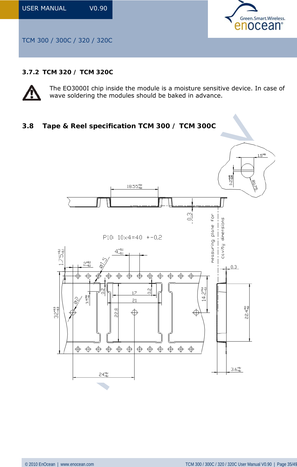 Page 35 of EnOcean TCM320C Transceiver Module User Manual  TCM3xy V0 90wip