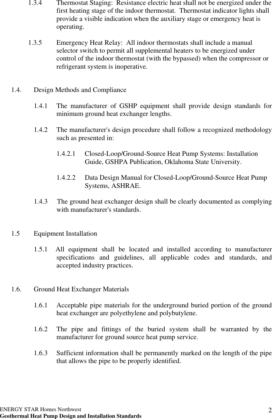 Page 4 of 9 - Energy-Tech-Laboratories Energy-Tech-Laboratories-Homes-Northwest-Users-Manual ESHNW GSHP Supplemental SPECS_04-20-05