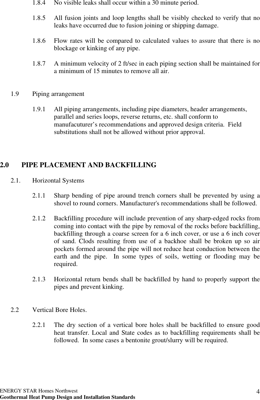 Page 6 of 9 - Energy-Tech-Laboratories Energy-Tech-Laboratories-Homes-Northwest-Users-Manual ESHNW GSHP Supplemental SPECS_04-20-05