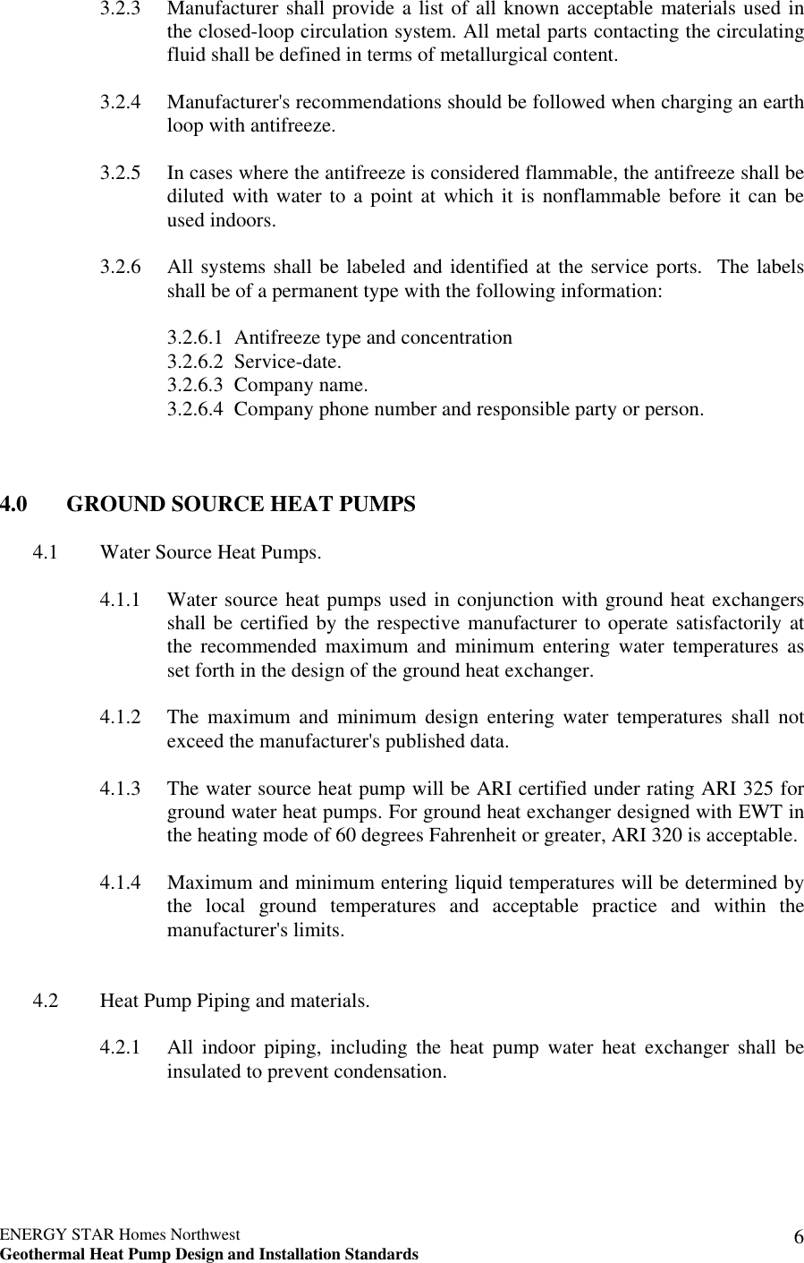 Page 8 of 9 - Energy-Tech-Laboratories Energy-Tech-Laboratories-Homes-Northwest-Users-Manual ESHNW GSHP Supplemental SPECS_04-20-05