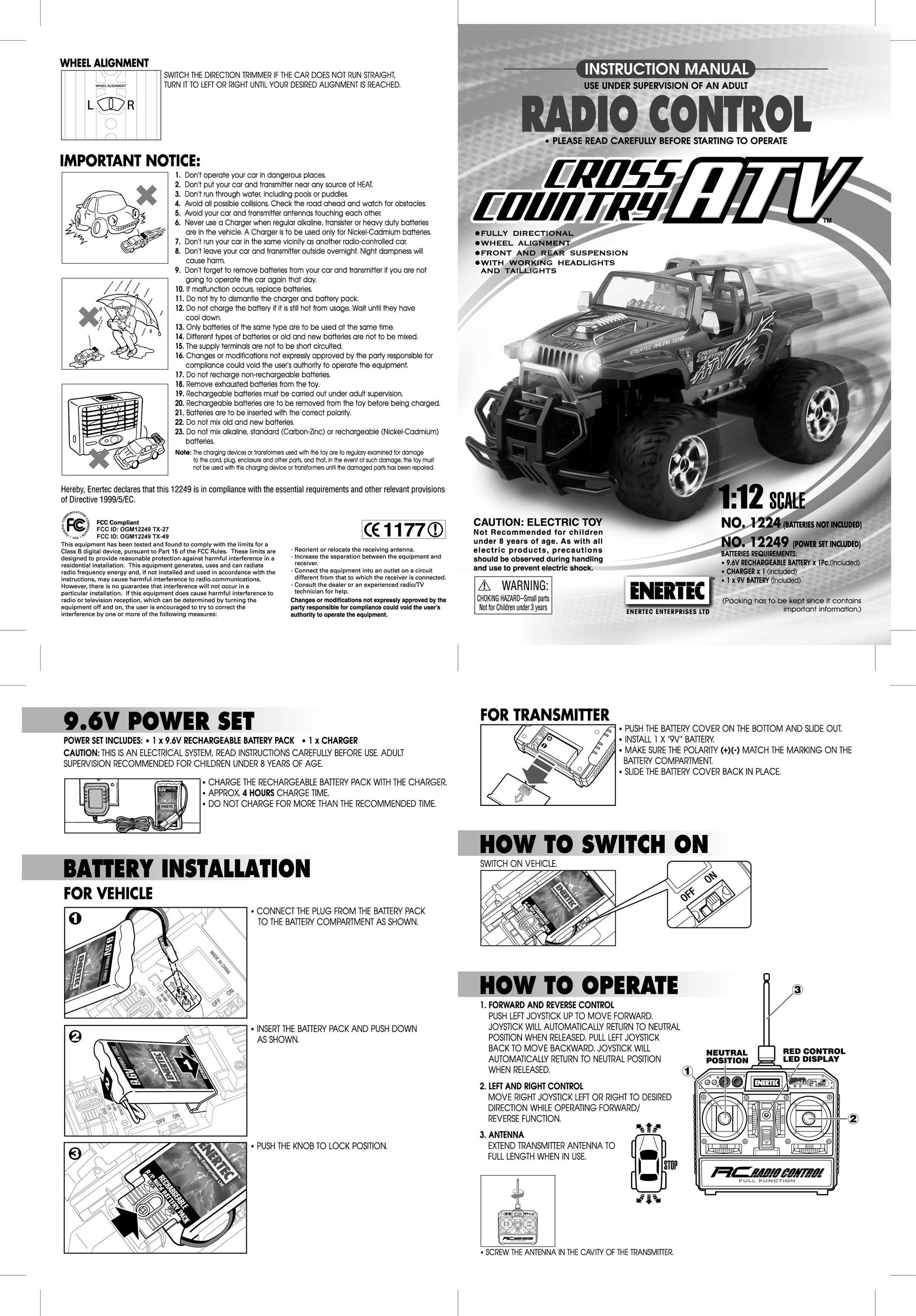 R/C CROSS COUNTRY ATV (49MHz) User Manual