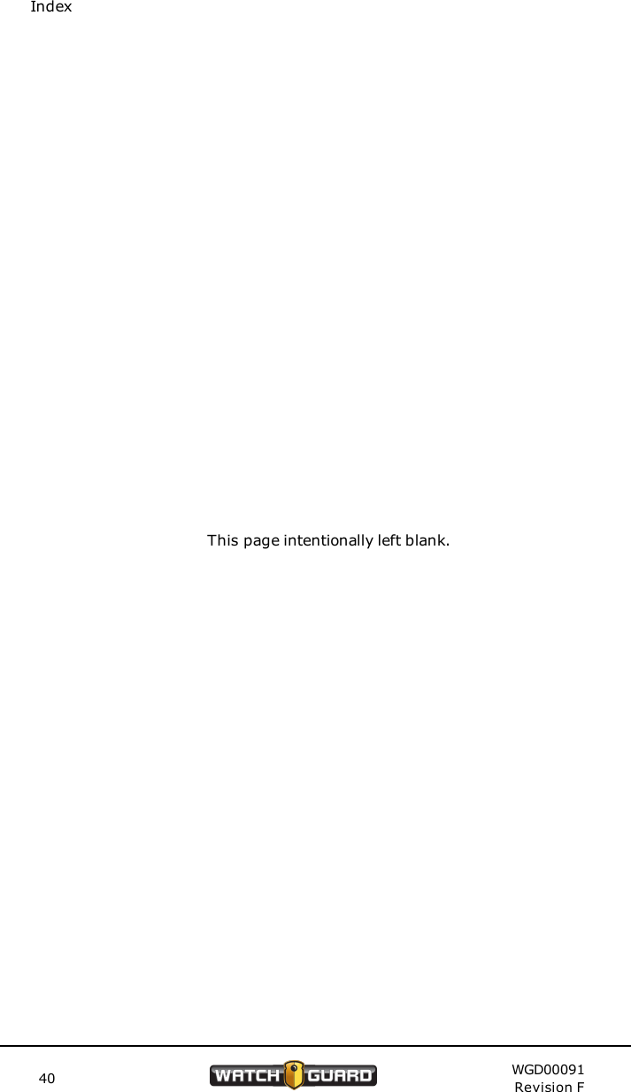 40 WGD00091Revision FIndexThis page intentionally left blank.