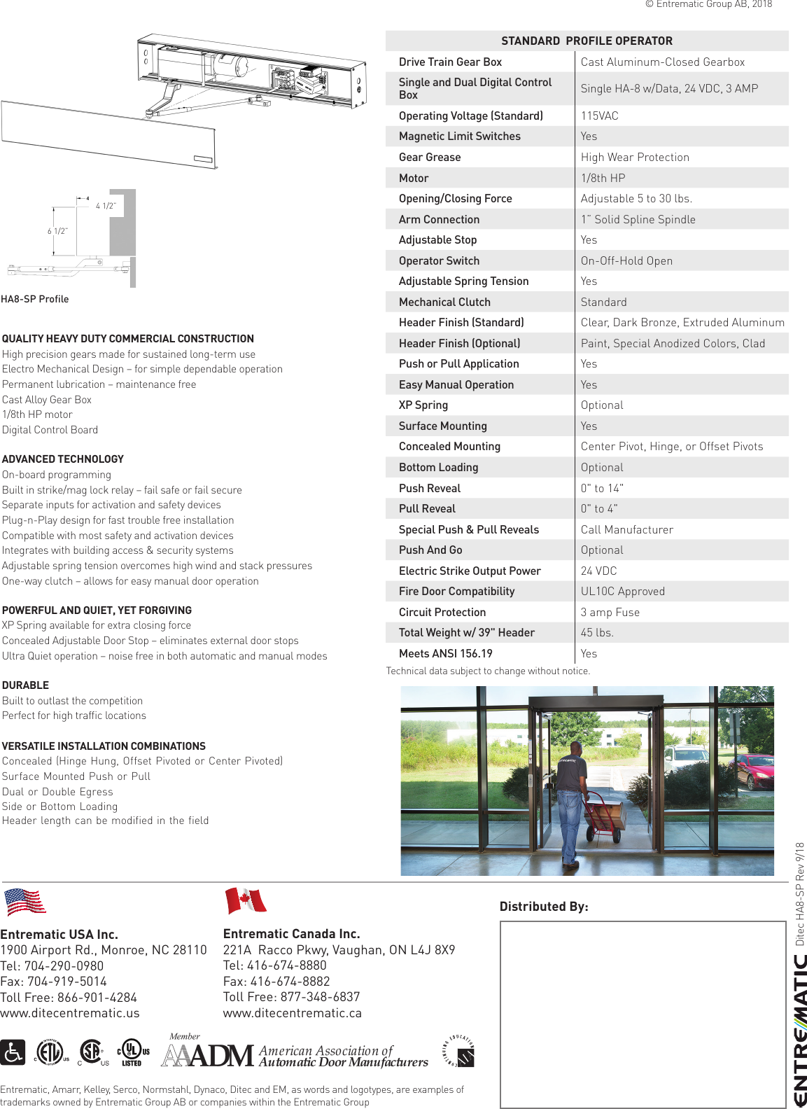 Page 2 of 2 - Entrematic  Ditec HA8-SP Sell Sheet Ditec-HA8-SP-Sell-Sheet-08-18