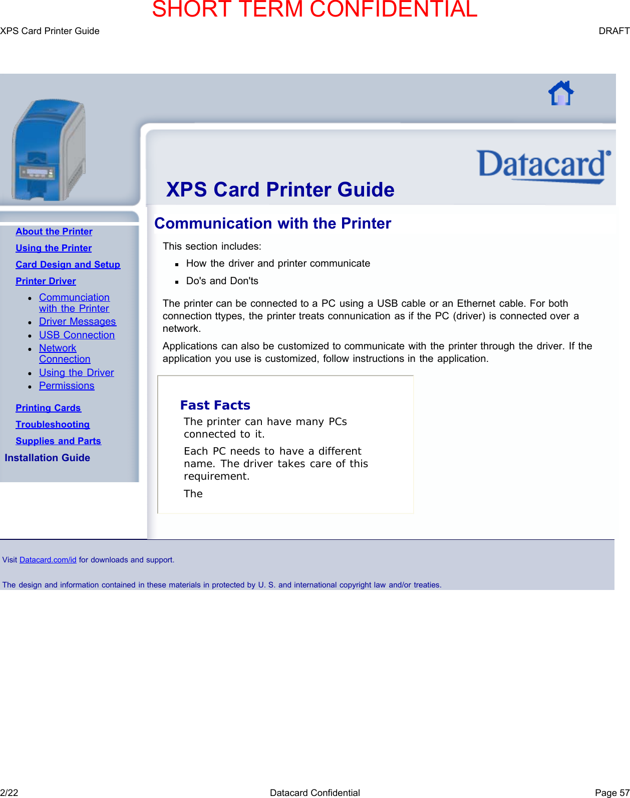Page 60 of Entrust Q20010 Card Printer w/RFID Reader User Manual DS200 Printer Guide