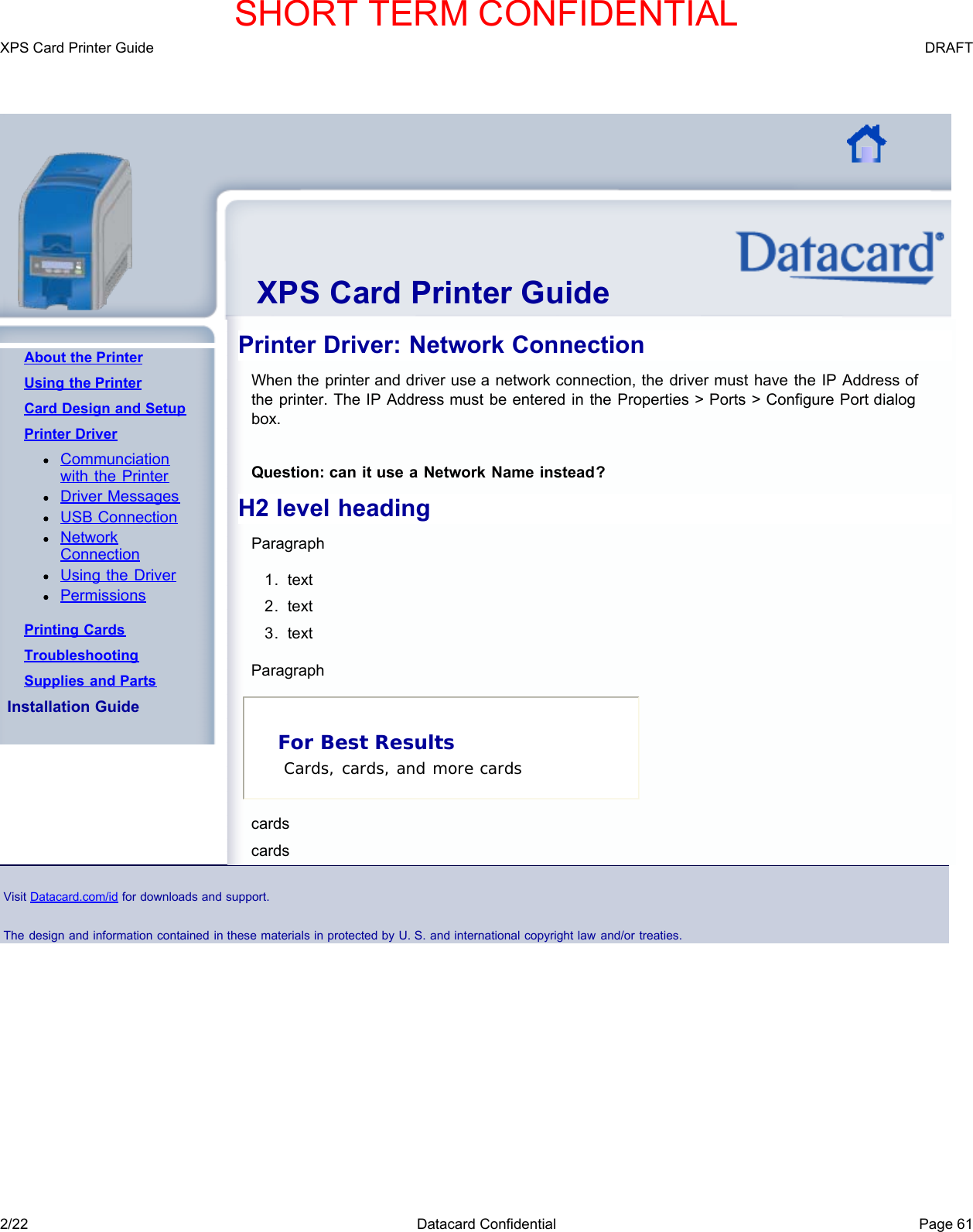 Page 64 of Entrust Q20010 Card Printer w/RFID Reader User Manual DS200 Printer Guide