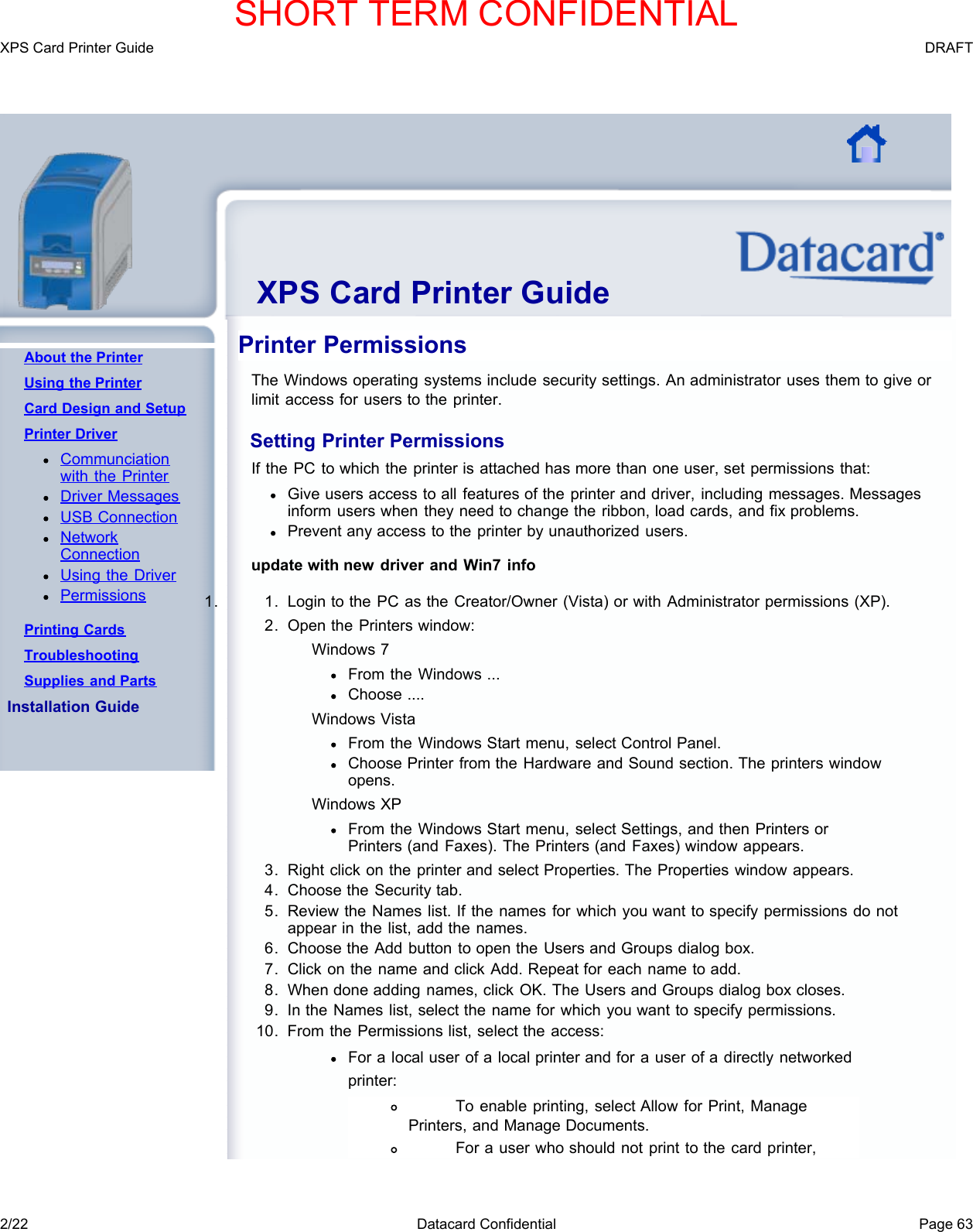 Page 66 of Entrust Q20010 Card Printer w/RFID Reader User Manual DS200 Printer Guide