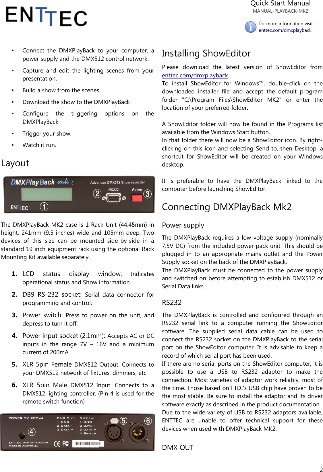 Page 2 of 9 - Enttec 70014 User Manual