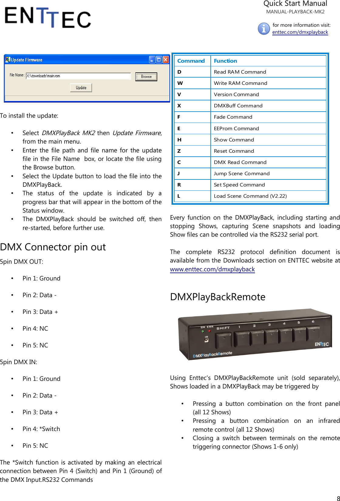 Page 8 of 9 - Enttec 70014 User Manual