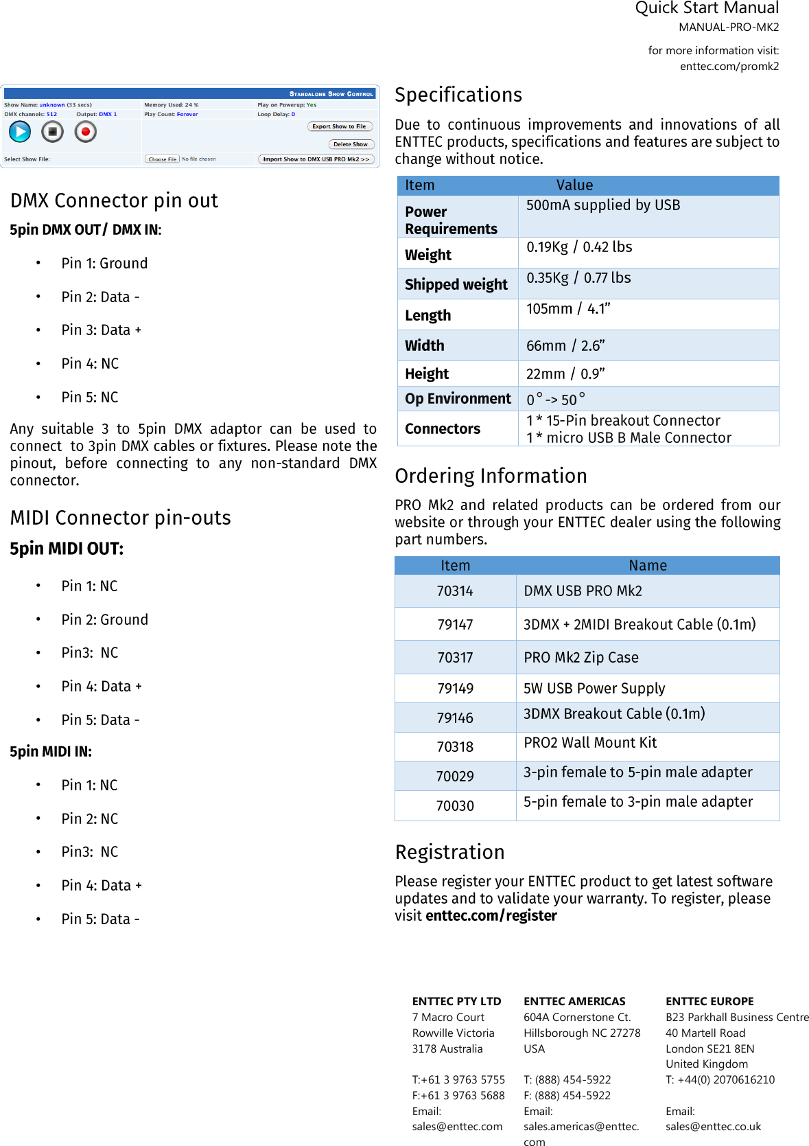 Page 6 of 6 - Enttec Dmx Usb Pro Mk2-Datasheet User Manual