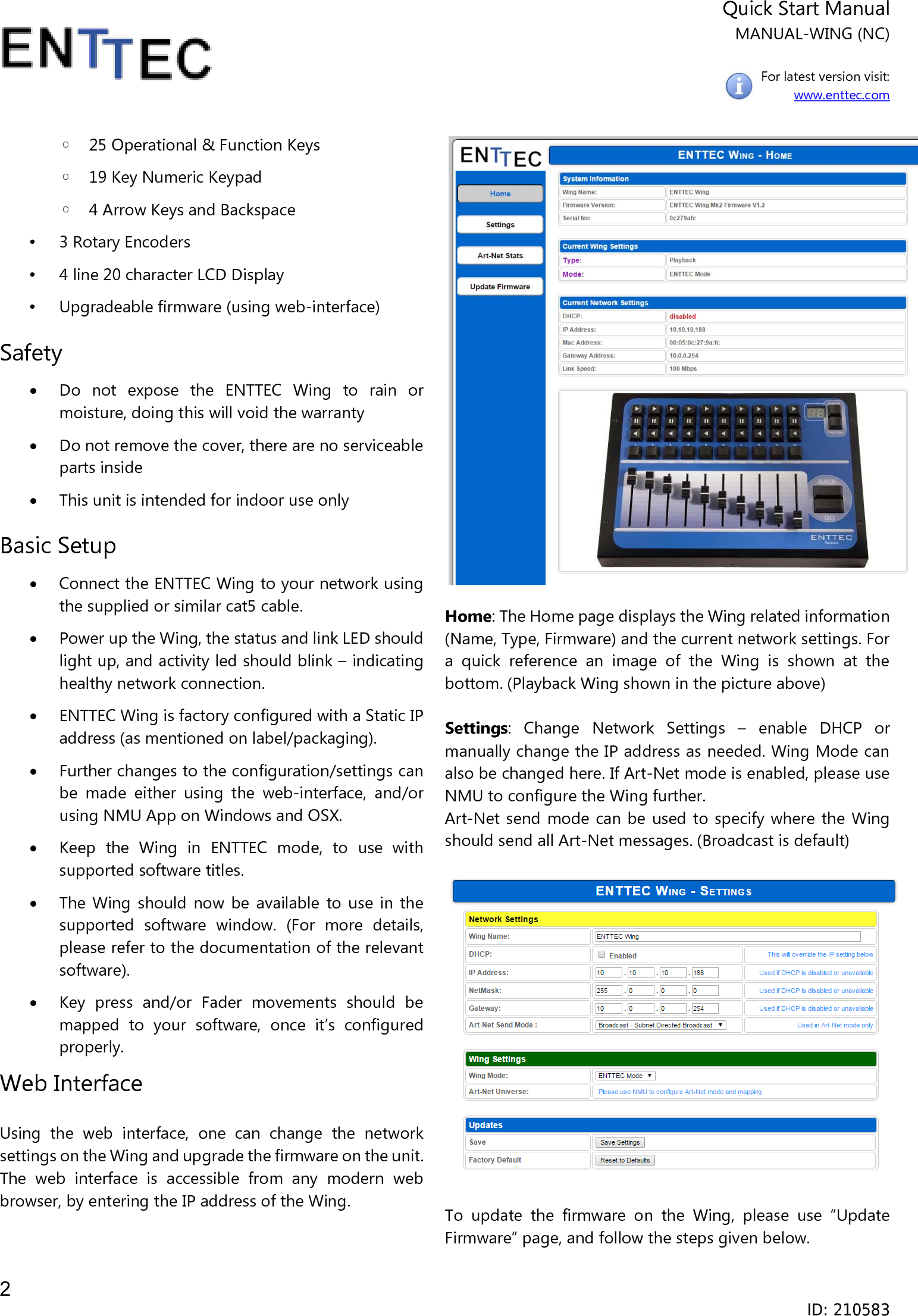 Page 2 of 4 - Enttec Wings Manual Revb User Rev B