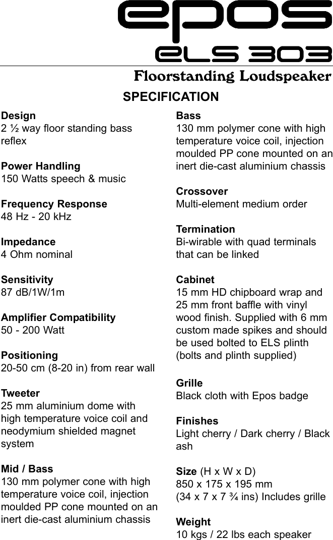 Page 5 of 9 - Epos Epos-Els-Series-Users-Manual- ELS Instructions Feb 2005.qxp  Epos-els-series-users-manual