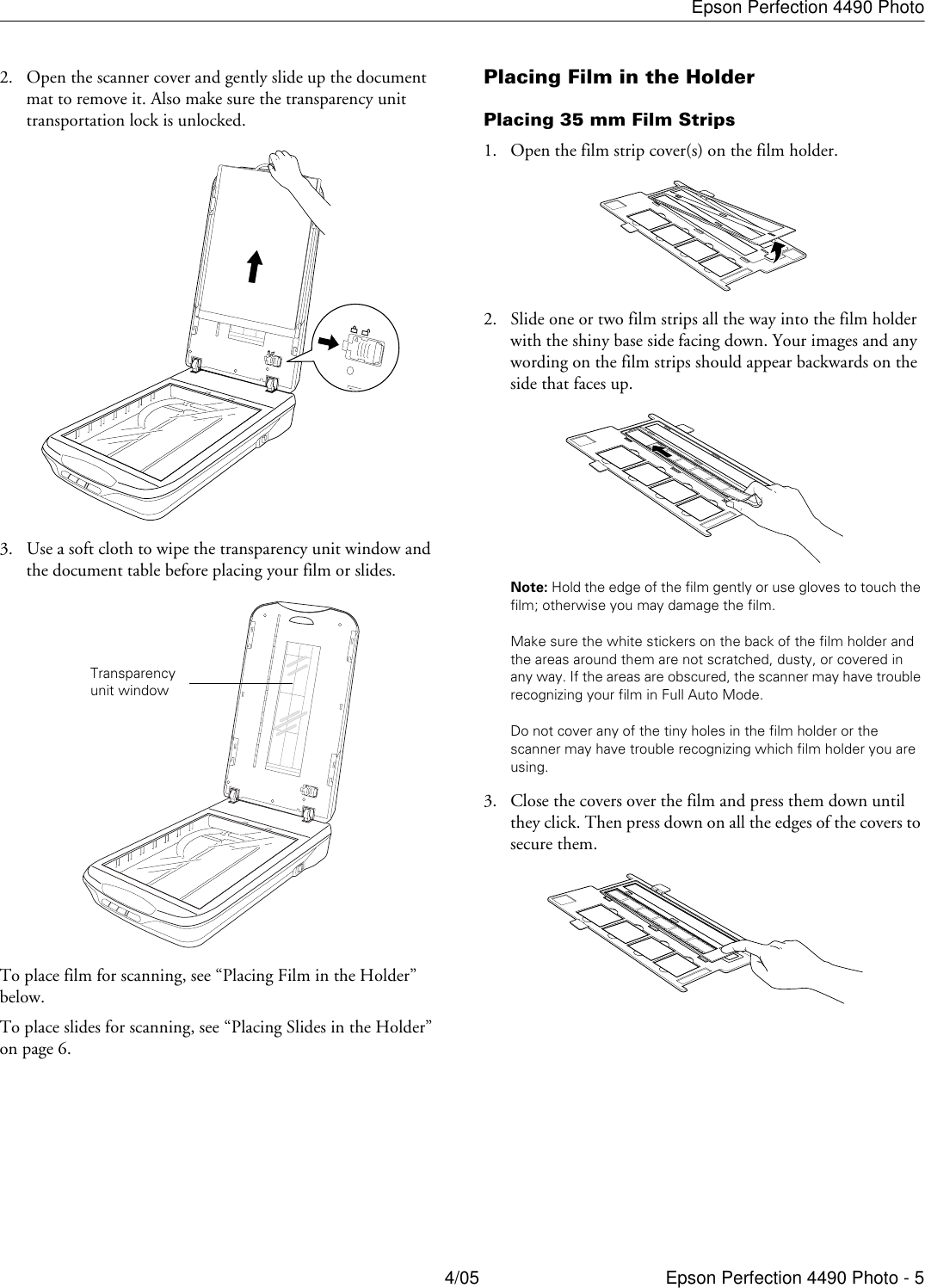 Page 5 of 10 - Epson Epson-4490-Users-Manual- Perfection 4490