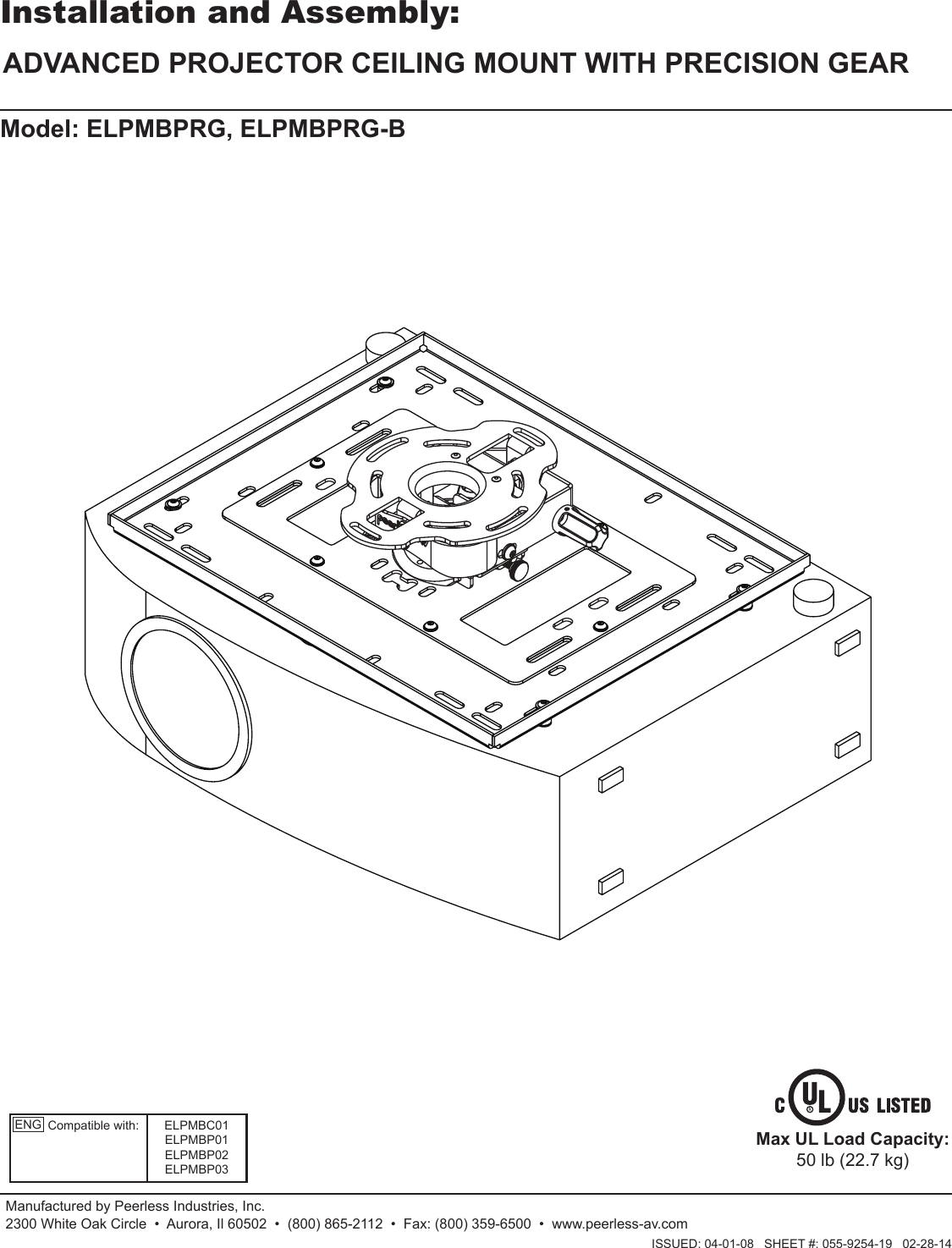 Page 1 of 11 - Epson Epson-Advanced-Projector-Ceiling-Mount-With-Precision-Gear-Installation-Guide-  Epson-advanced-projector-ceiling-mount-with-precision-gear-installation-guide