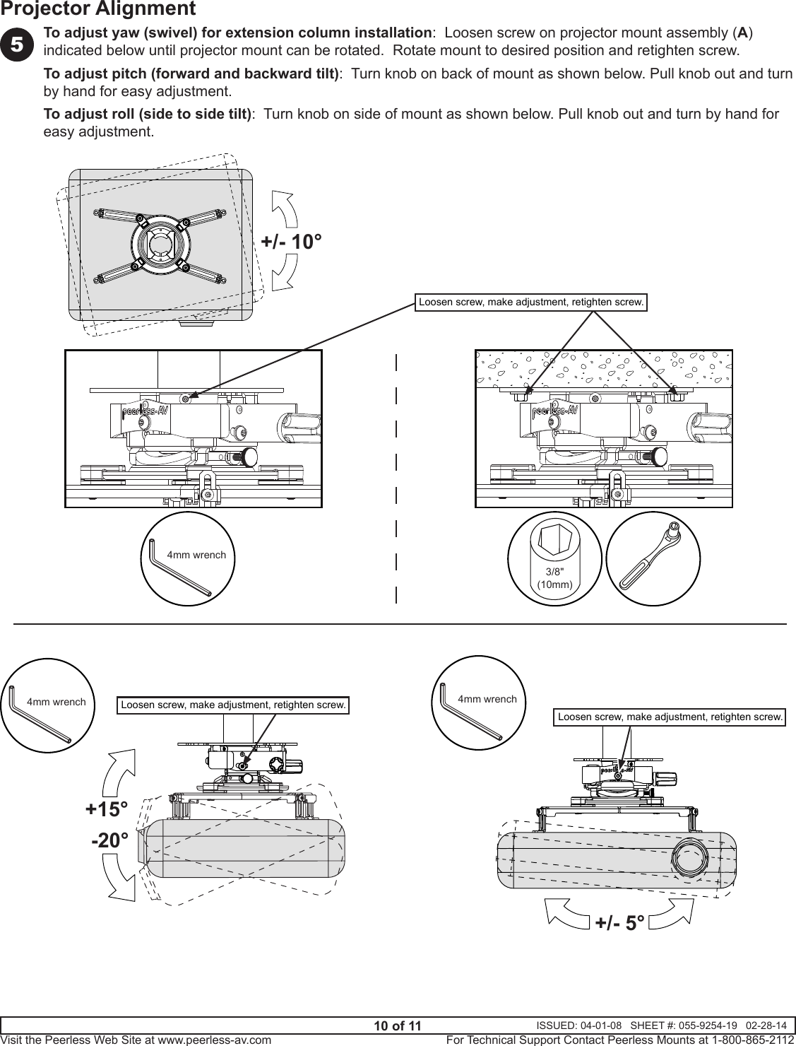 Page 10 of 11 - Epson Epson-Advanced-Projector-Ceiling-Mount-With-Precision-Gear-Installation-Guide-  Epson-advanced-projector-ceiling-mount-with-precision-gear-installation-guide