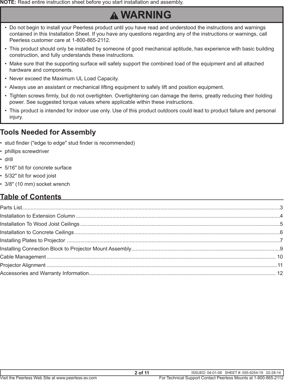 Page 2 of 11 - Epson Epson-Advanced-Projector-Ceiling-Mount-With-Precision-Gear-Installation-Guide-  Epson-advanced-projector-ceiling-mount-with-precision-gear-installation-guide