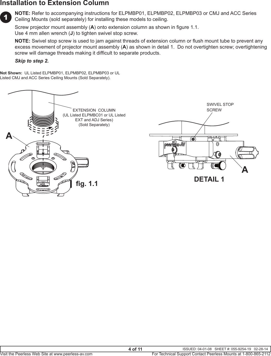 Page 4 of 11 - Epson Epson-Advanced-Projector-Ceiling-Mount-With-Precision-Gear-Installation-Guide-  Epson-advanced-projector-ceiling-mount-with-precision-gear-installation-guide