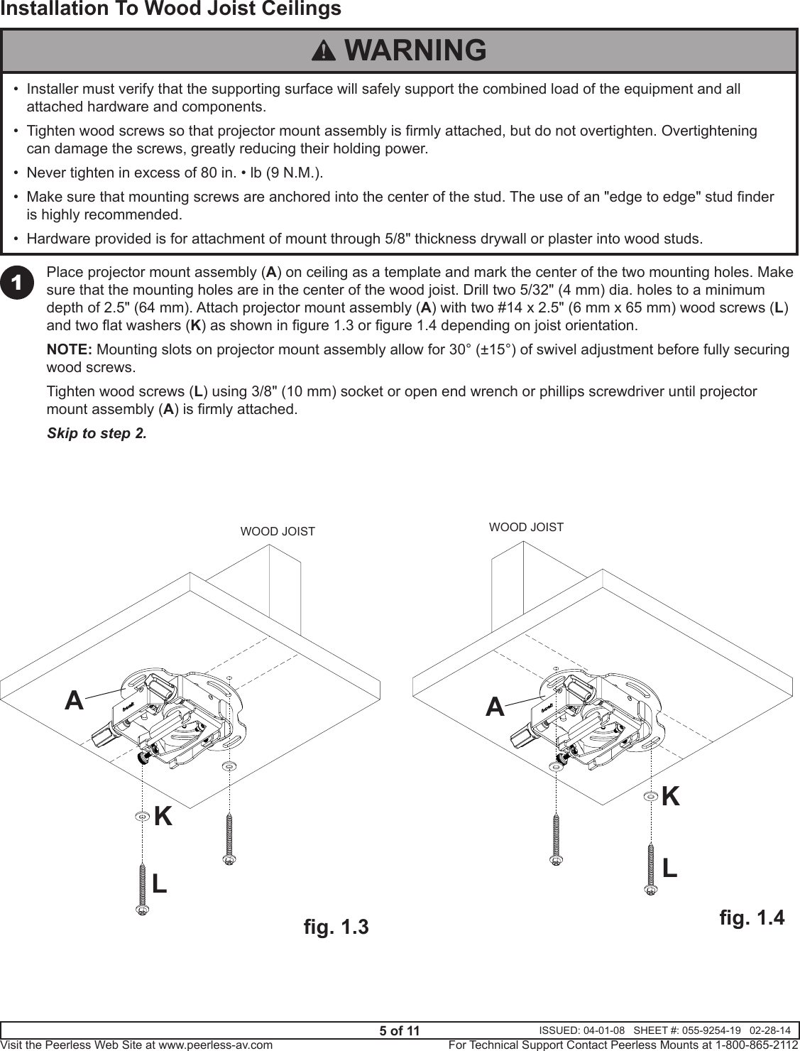 Page 5 of 11 - Epson Epson-Advanced-Projector-Ceiling-Mount-With-Precision-Gear-Installation-Guide-  Epson-advanced-projector-ceiling-mount-with-precision-gear-installation-guide