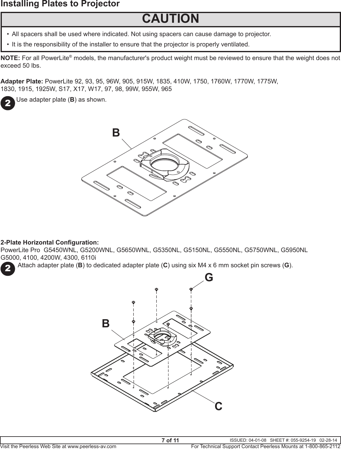 Page 7 of 11 - Epson Epson-Advanced-Projector-Ceiling-Mount-With-Precision-Gear-Installation-Guide-  Epson-advanced-projector-ceiling-mount-with-precision-gear-installation-guide