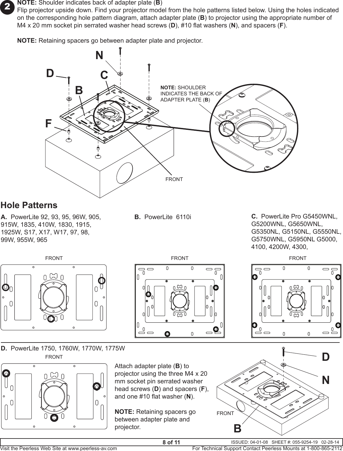 Page 8 of 11 - Epson Epson-Advanced-Projector-Ceiling-Mount-With-Precision-Gear-Installation-Guide-  Epson-advanced-projector-ceiling-mount-with-precision-gear-installation-guide