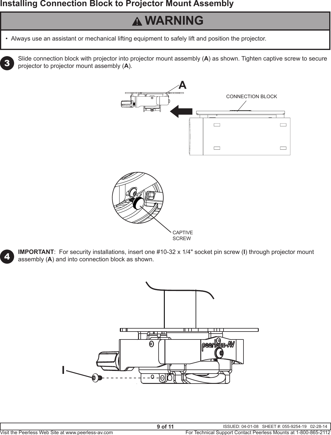 Page 9 of 11 - Epson Epson-Advanced-Projector-Ceiling-Mount-With-Precision-Gear-Installation-Guide-  Epson-advanced-projector-ceiling-mount-with-precision-gear-installation-guide