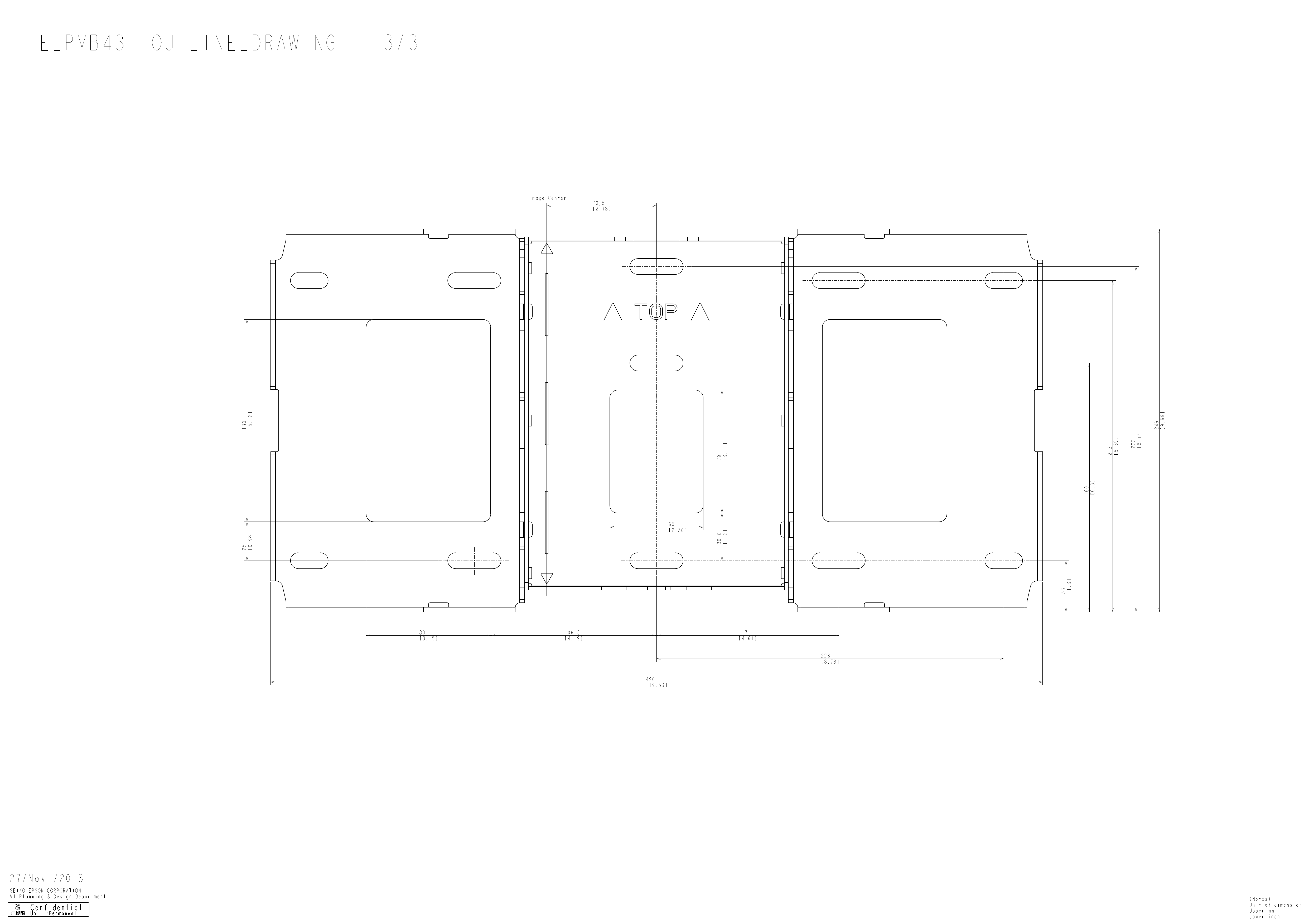 Proyector Dimensional Epson Brightlink 575Wi Interactive Wxga 3Lcd Projector Dimensional Drawings
