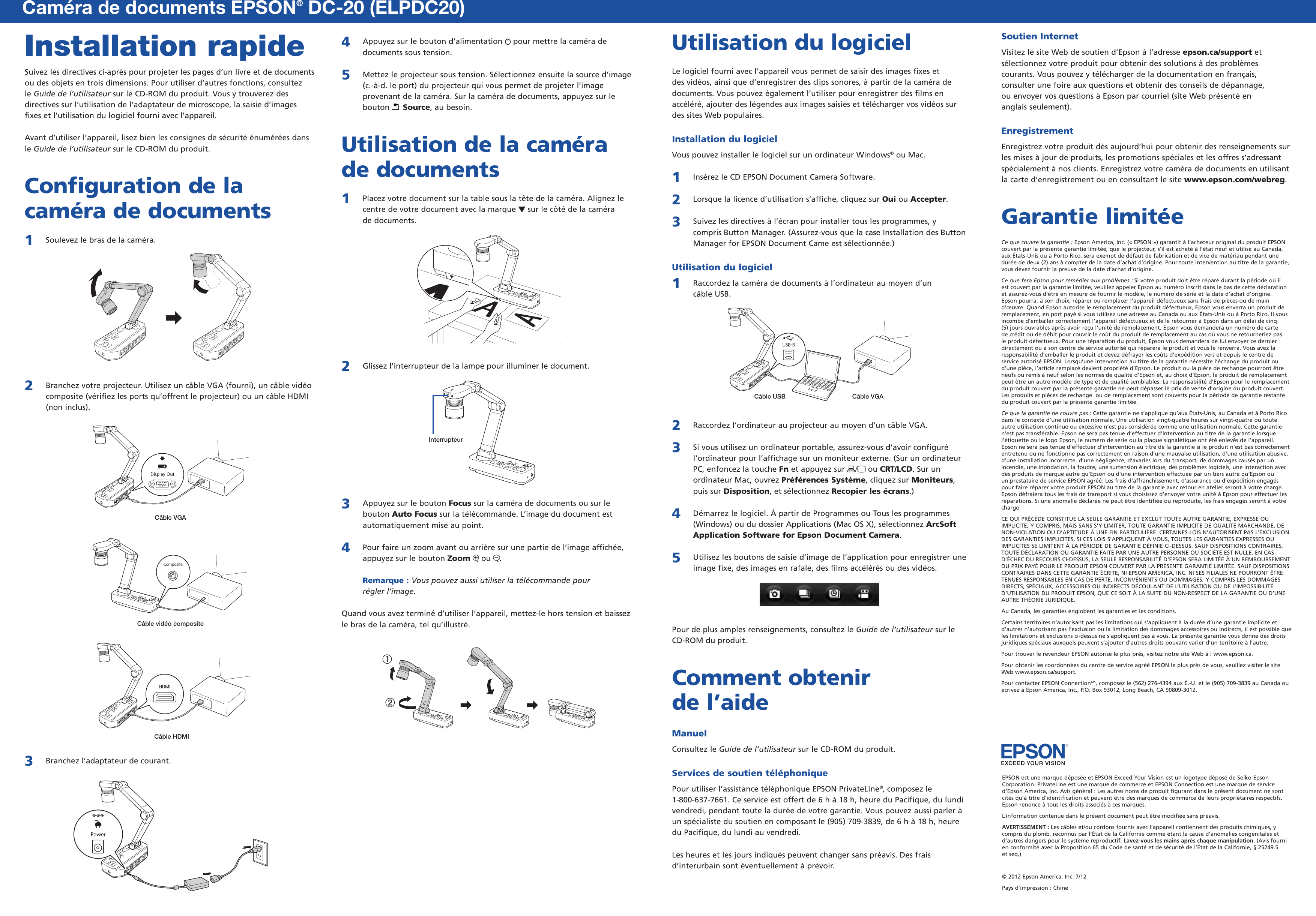 Epson Dc 20 Camera Quick Start Manual 1400