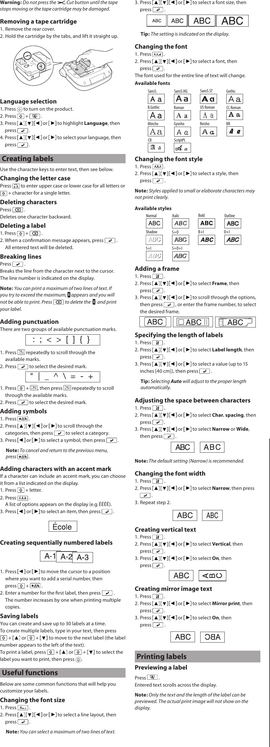 Page 2 of 8 - Epson Epson-Epson-Lw-300-Owner-S-Manual User's Guide - LW-300