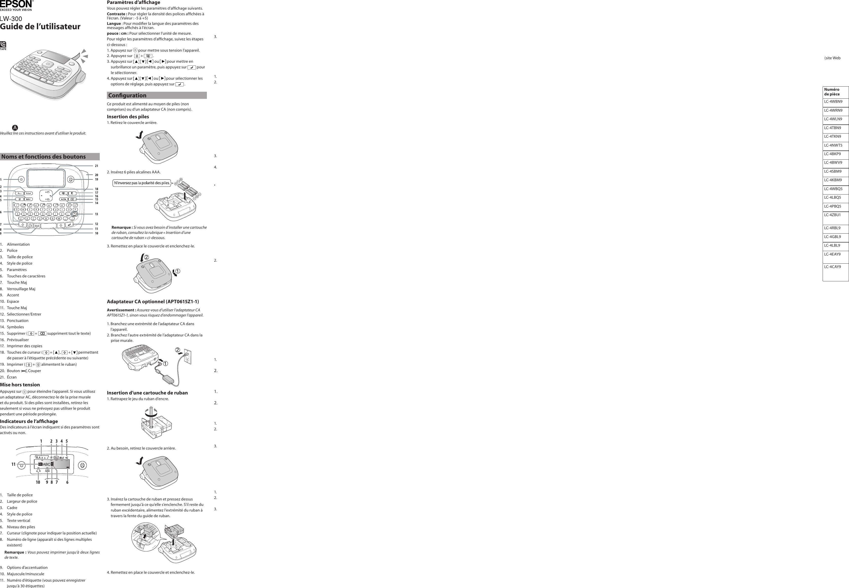 Page 5 of 8 - Epson Epson-Epson-Lw-300-Owner-S-Manual User's Guide - LW-300