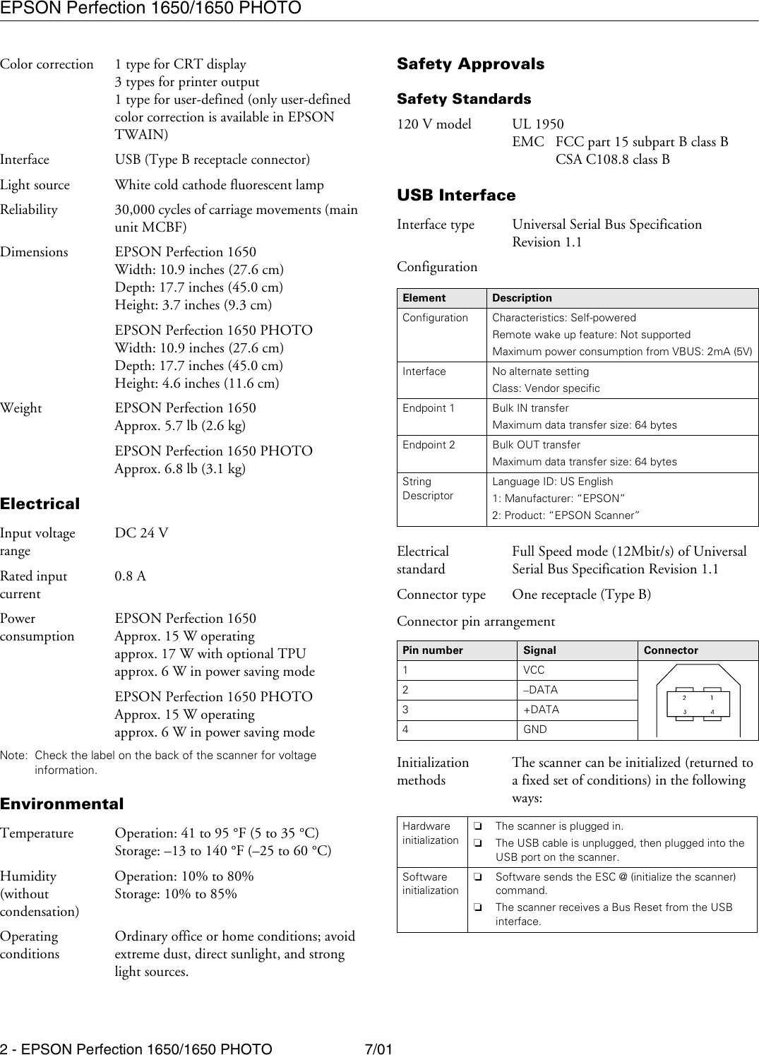 Page 2 of 5 - Epson Epson-Epson-Perfection-1650-Photo-Scanner-Product-Information-Guide-  Epson-epson-perfection-1650-photo-scanner-product-information-guide