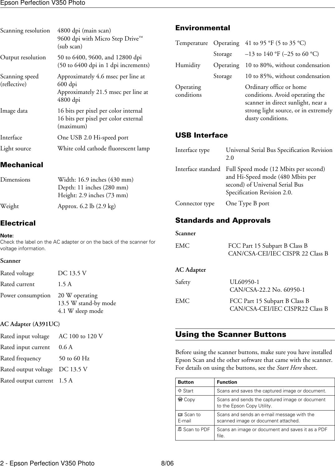 Epson Perfection V350 Photo Product Information Guide Perfv350pig