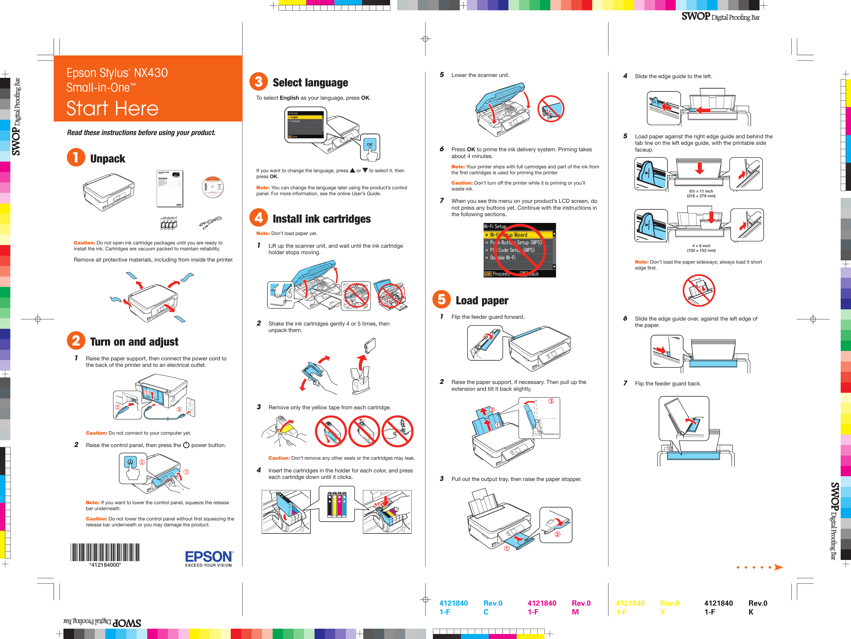 Page 2 of 4 - Epson Epson-Epson-Stylus-Nx430-Small-In-One-All-In-One-Printer-Start-Here-Guide- Stylus® NX430 - Start Here  Epson-epson-stylus-nx430-small-in-one-all-in-one-printer-start-here-guide