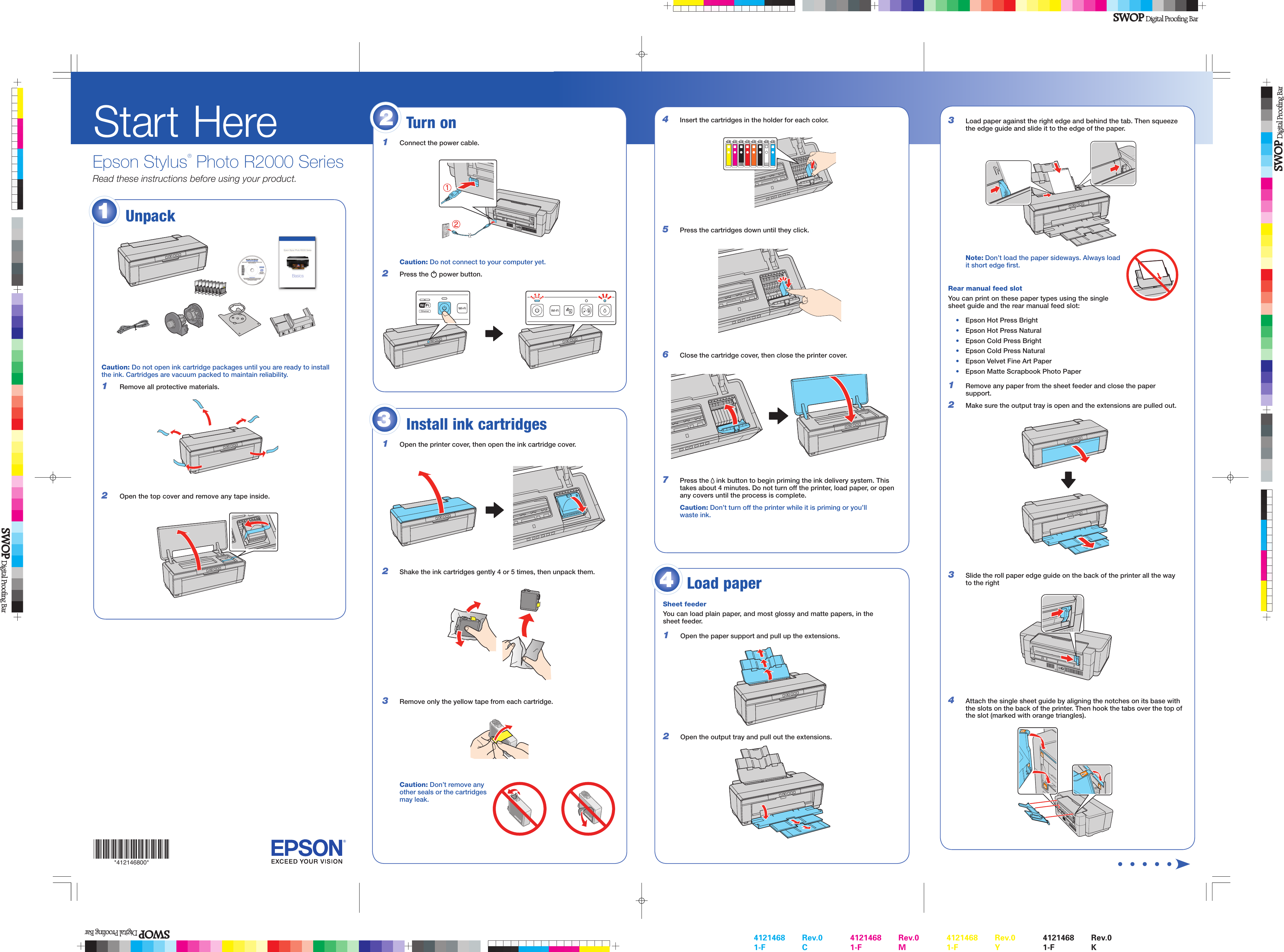 Page 1 of 4 - Epson Epson-Epson-Stylus-Photo-R2000-Inkjet-Printer-Start-Here-Guide- Stylus® Photo R2000 Series - Start Here  Epson-epson-stylus-photo-r2000-inkjet-printer-start-here-guide