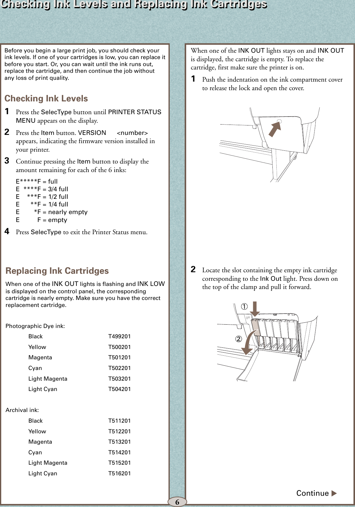 Page 7 of 11 - Epson Epson-Epson-Stylus-Pro-10000-Print-Engine-With-Archival-Ink-Quick-Reference-Guide- Stylus Pro 10000 Series - Quick Reference Guide Epson-epson-stylus-pro-10000-print-engine-with-archival-ink-quick-reference-guide