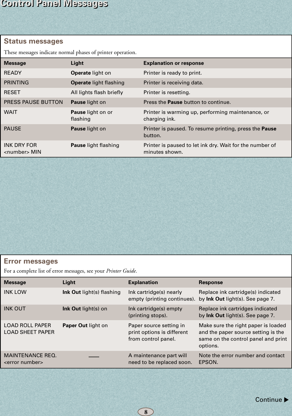 Page 9 of 11 - Epson Epson-Epson-Stylus-Pro-10000-Print-Engine-With-Archival-Ink-Quick-Reference-Guide- Stylus Pro 10000 Series - Quick Reference Guide Epson-epson-stylus-pro-10000-print-engine-with-archival-ink-quick-reference-guide