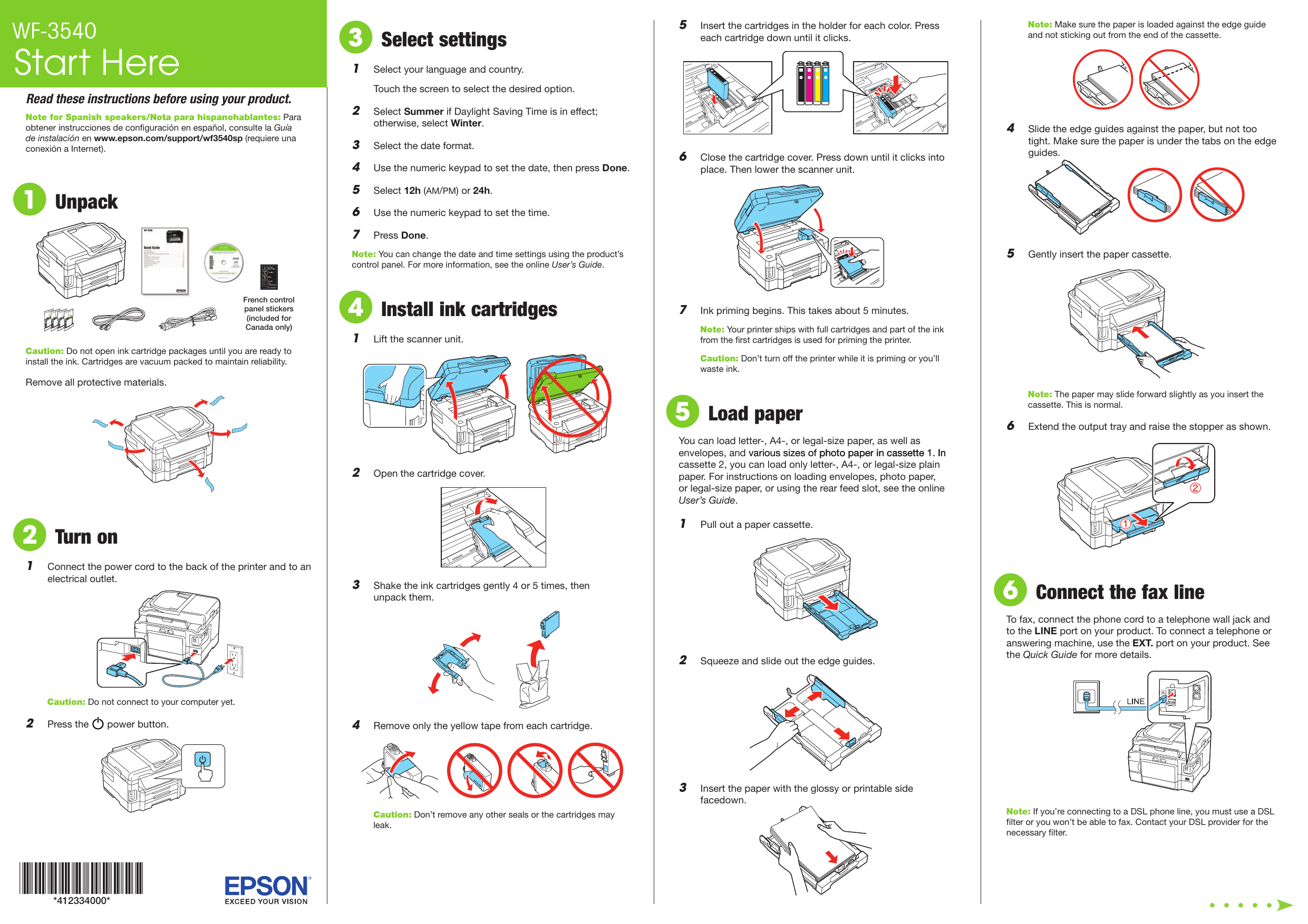 Page 2 of 4 - Epson Epson-Epson-Workforce-Wf-3540-All-In-One-Printer-Start-Here-Guide- Start Here - WF-3540  Epson-epson-workforce-wf-3540-all-in-one-printer-start-here-guide