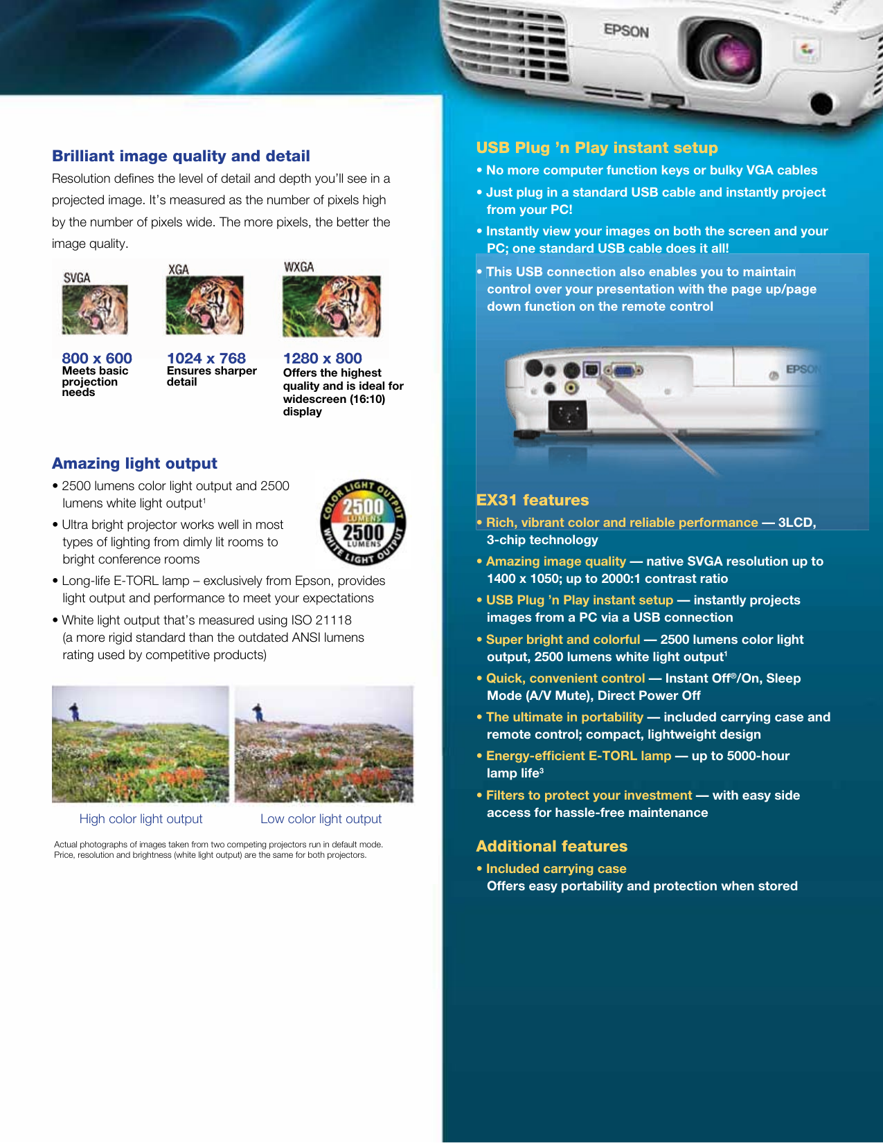 Page 3 of 4 - Epson Epson-Ex31-Multimedia-Projector-Product-Brochure- EX31 - Product Brochure  Epson-ex31-multimedia-projector-product-brochure