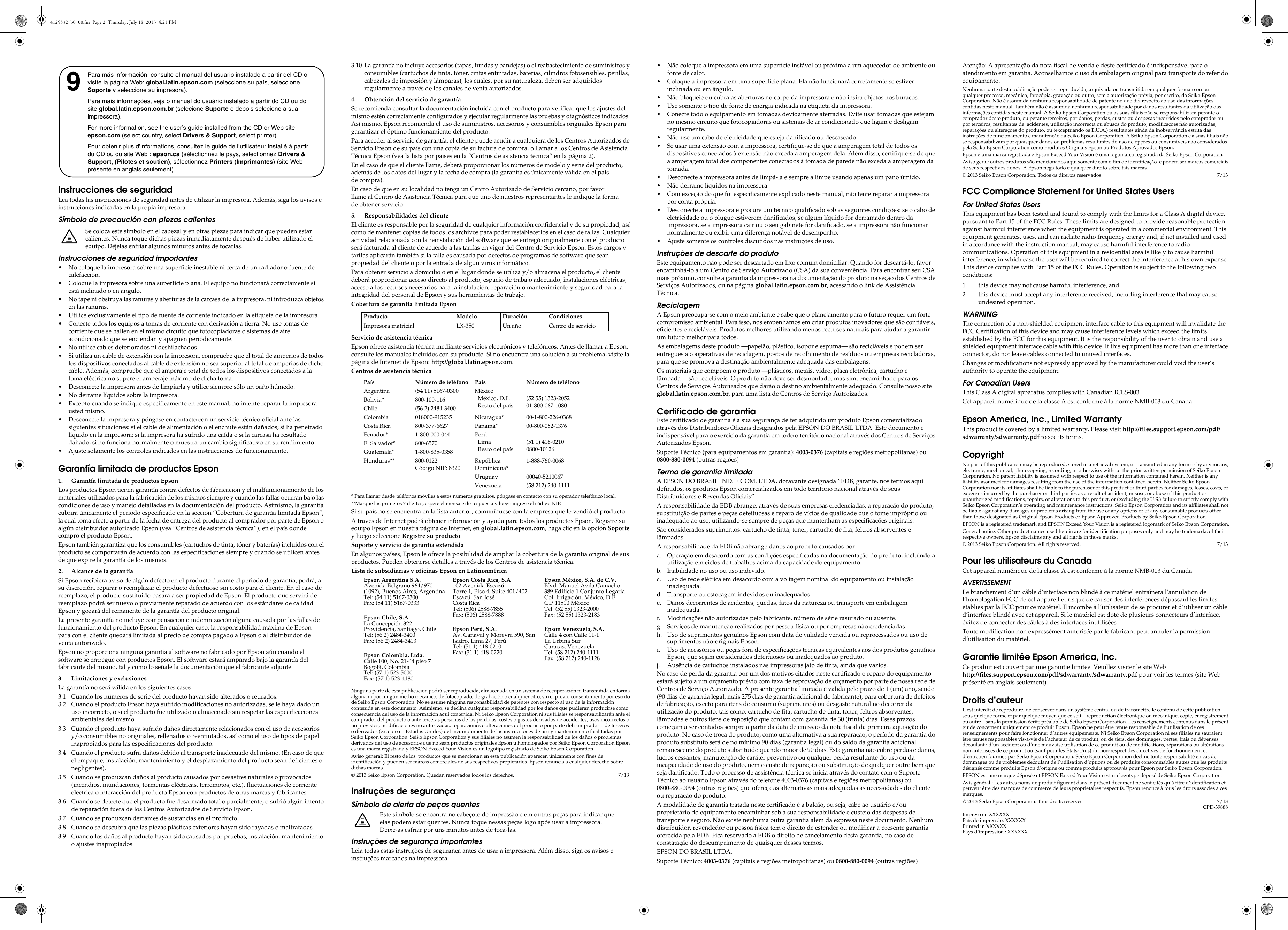 Page 3 of 4 - Epson Epson-Lx-350-Impact-Printer-Setup-Guide- Setup Guide - LX-350  Epson-lx-350-impact-printer-setup-guide