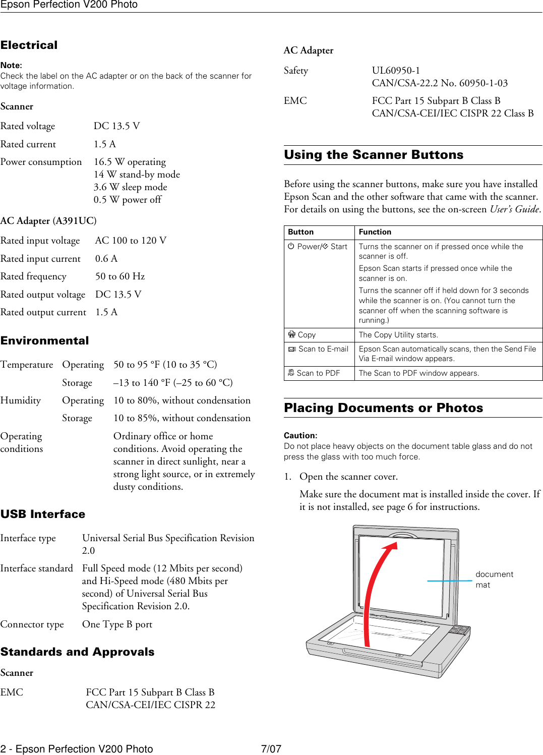 Page 2 of 9 - Epson Epson-Perfection-V200-Photo-Users-Manual- Perfection V200 Photo Product Information Guide  Epson-perfection-v200-photo-users-manual