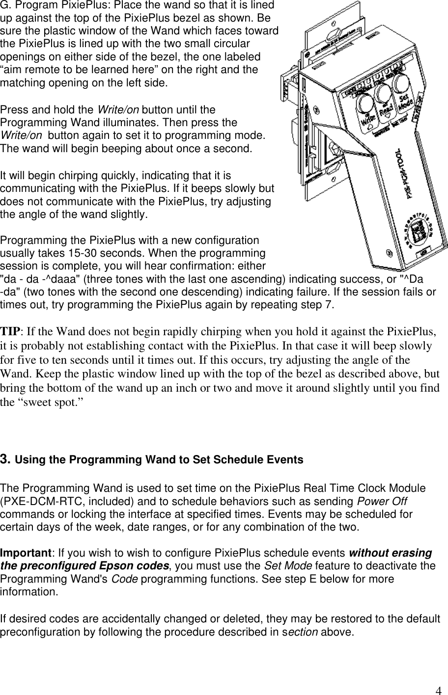 Page 4 of 5 - Epson Epson-Pixieplus-Control-System-For-Epson-Projectors-Installation-Supplement- PixiePlus ELPSP10 Supplement For AP-60  Epson-pixieplus-control-system-for-epson-projectors-installation-supplement