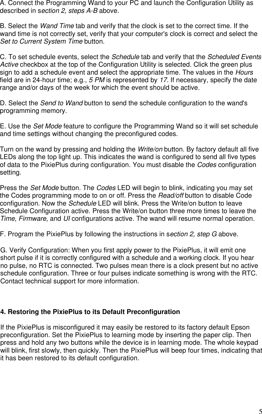 Page 5 of 5 - Epson Epson-Pixieplus-Control-System-For-Epson-Projectors-Installation-Supplement- PixiePlus ELPSP10 Supplement For AP-60  Epson-pixieplus-control-system-for-epson-projectors-installation-supplement