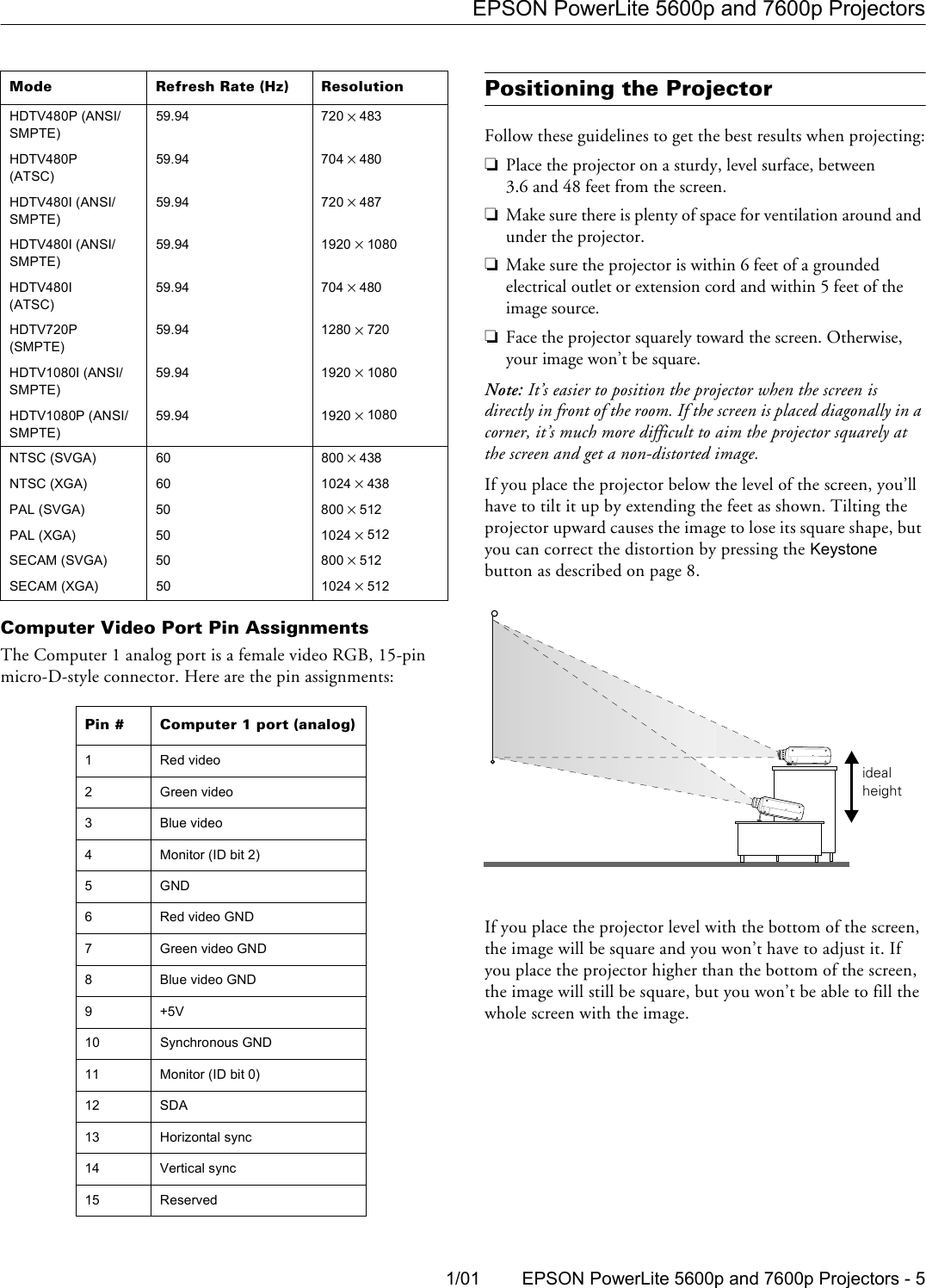 Page 3 of 11 - Epson Epson-Powerlite-5600P-Multimedia-Projector-Product-Information-Guide- PowerLite 5600p / 7600p - Product Information Guide  Epson-powerlite-5600p-multimedia-projector-product-information-guide
