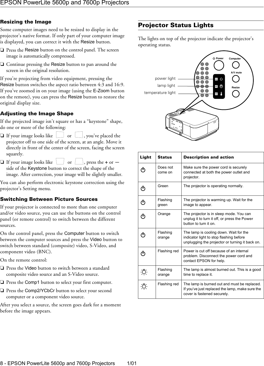 Page 6 of 11 - Epson Epson-Powerlite-5600P-Multimedia-Projector-Product-Information-Guide- PowerLite 5600p / 7600p - Product Information Guide  Epson-powerlite-5600p-multimedia-projector-product-information-guide