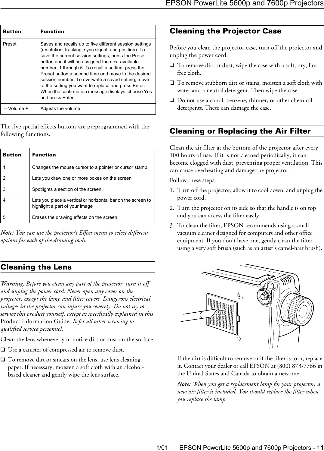 Page 9 of 11 - Epson Epson-Powerlite-5600P-Multimedia-Projector-Product-Information-Guide- PowerLite 5600p / 7600p - Product Information Guide  Epson-powerlite-5600p-multimedia-projector-product-information-guide