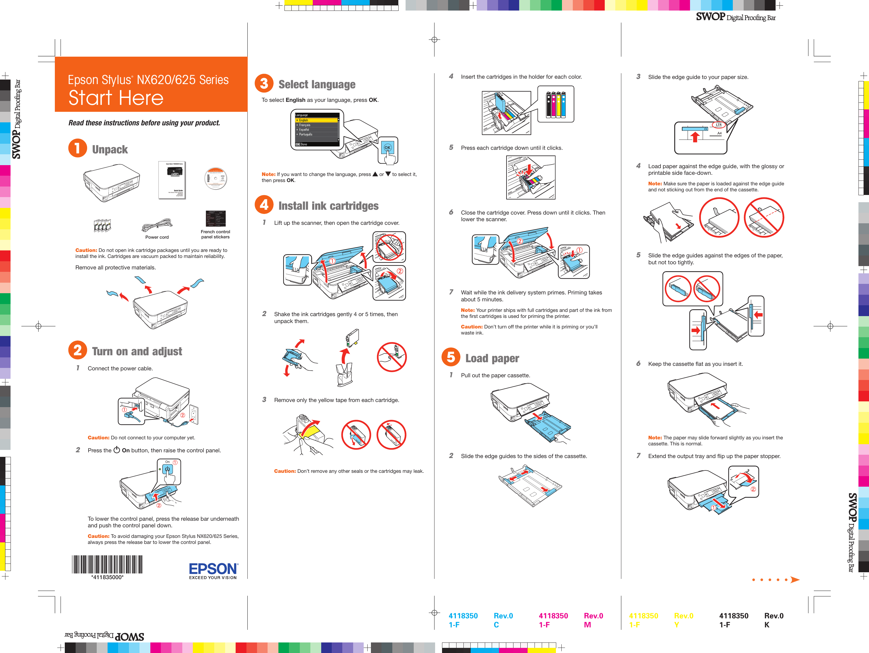 Page 2 of 4 - Epson Epson-Stylus-625-Users-Manual- Stylus® NX620/625 Series - Start Here  Epson-stylus-625-users-manual