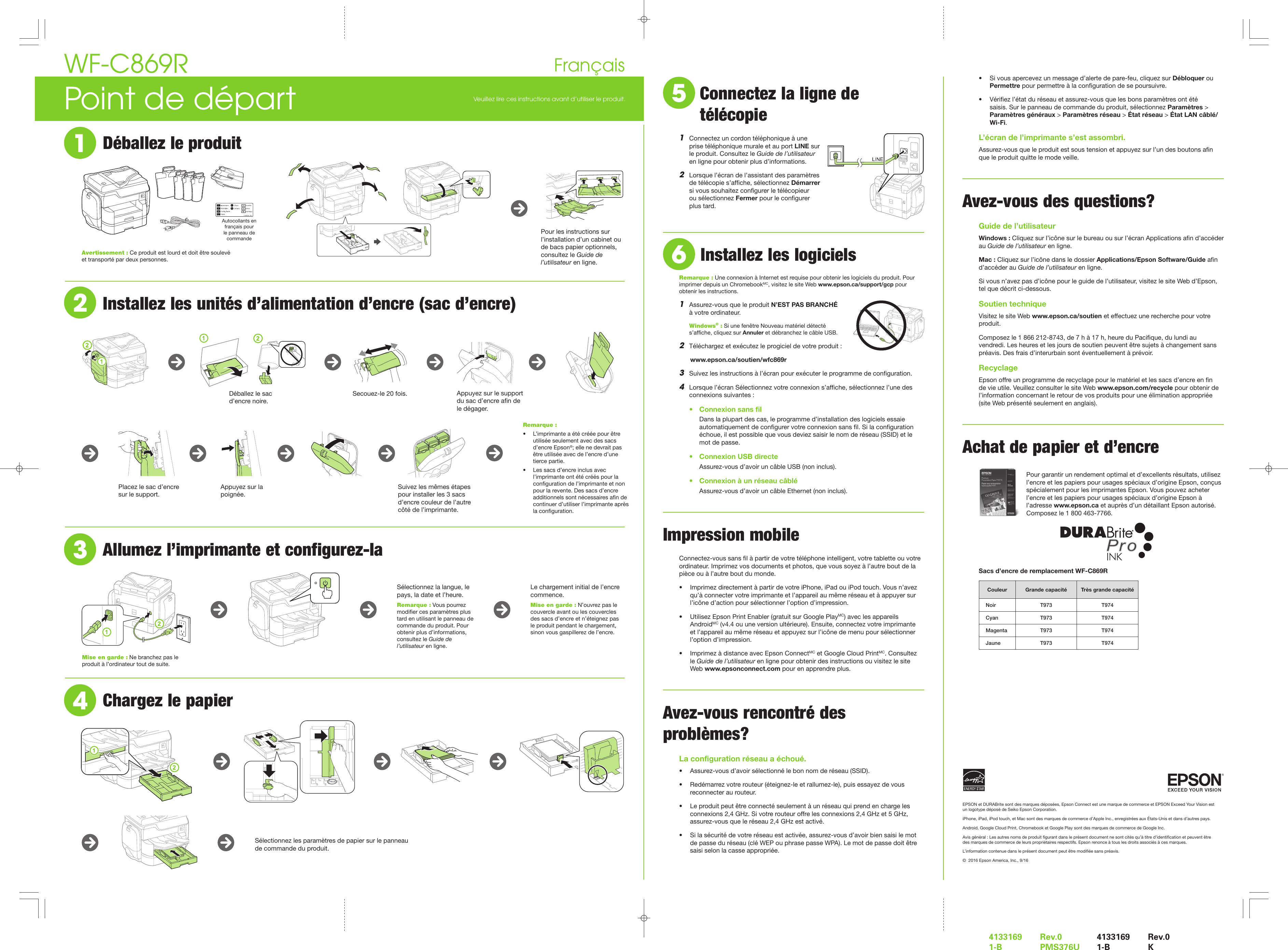Page 4 of 4 - Epson Start Here - WF-C869R Manual Cpd52579