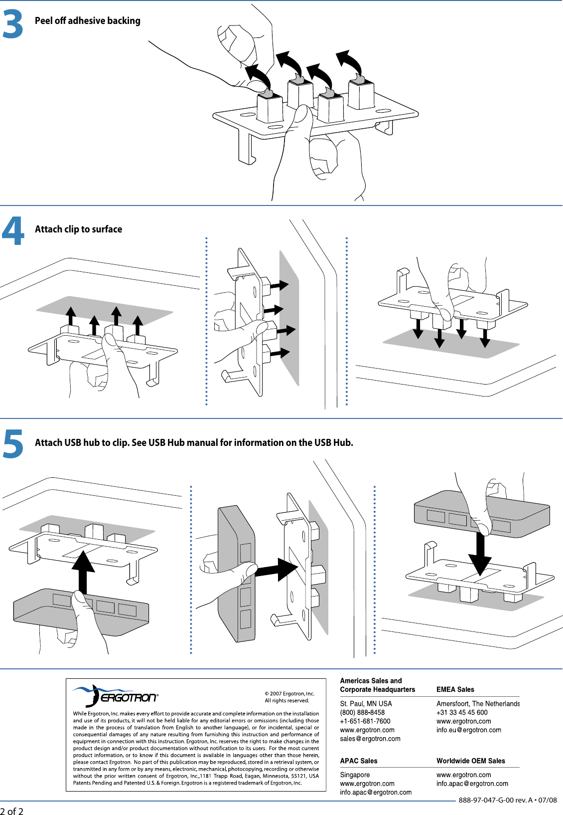 Page 2 of 2 - Ergotron Ergotron-Usb-Hub-Mounting-Clip-Users-Manual- 888-97-047-G-00revA  Ergotron-usb-hub-mounting-clip-users-manual